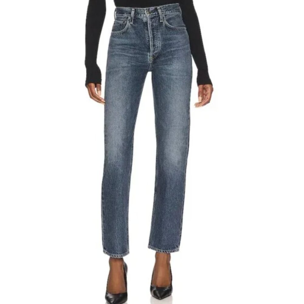 Agolde Women's High Rise Jeans - Dark Blue